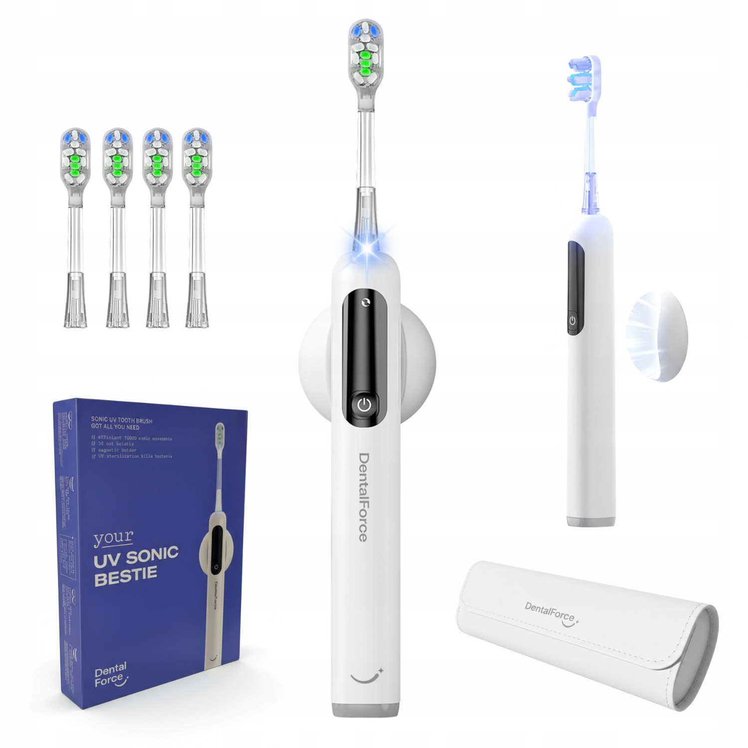 Szczoteczka soniczna elektryczna do zębów DentalForce Uv uchwyt Etui 120dni