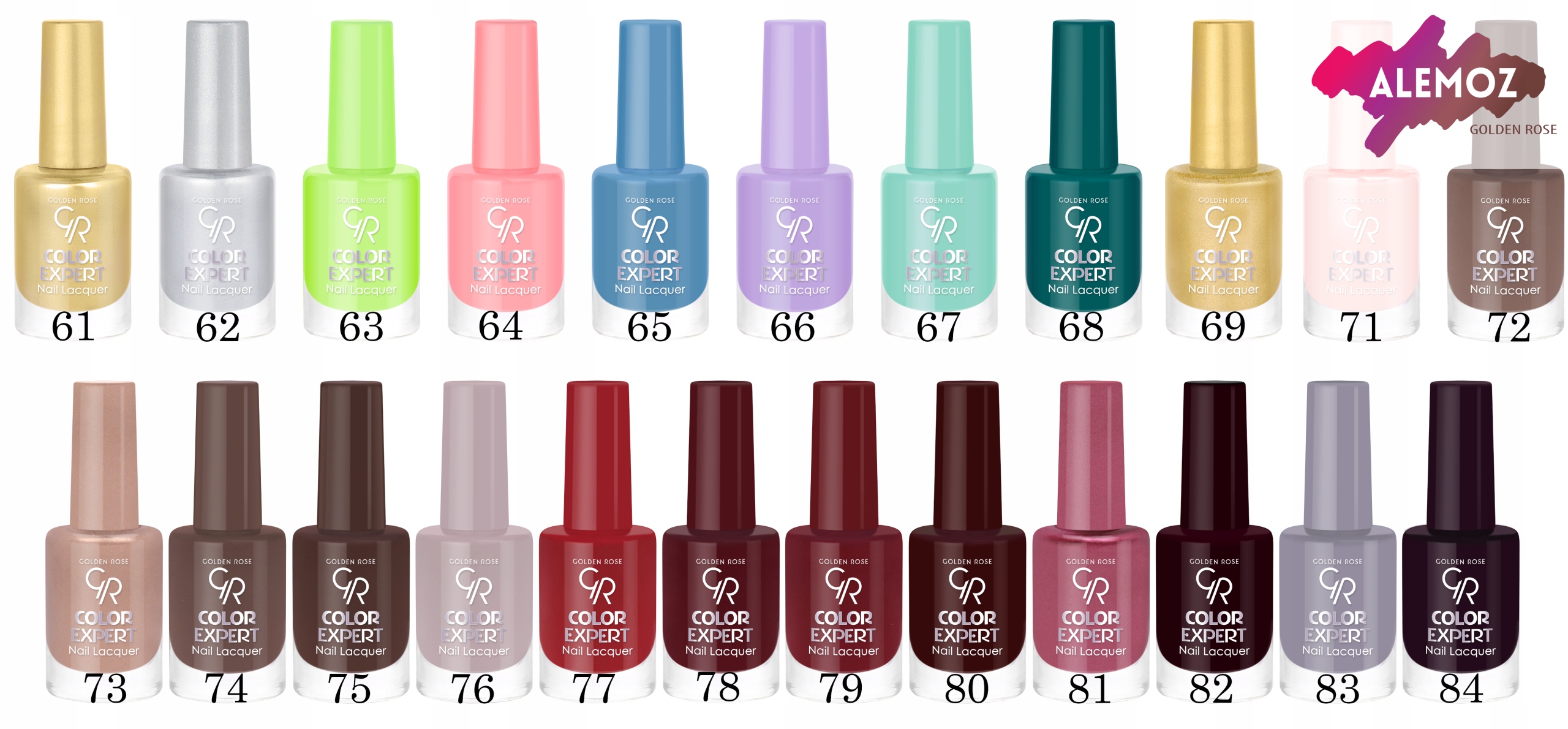 Golden Rose COLOR EXPERT NAIL Trwały Lakier 26 Kolor Odcienie czerwieni i różu