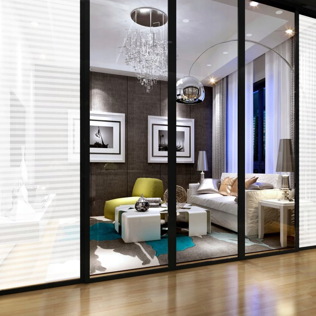 FOLIA NA SZYBĘ MROŻONE SZKŁO W PASKI 0,9X10M SAMOP Długość 1000 cm