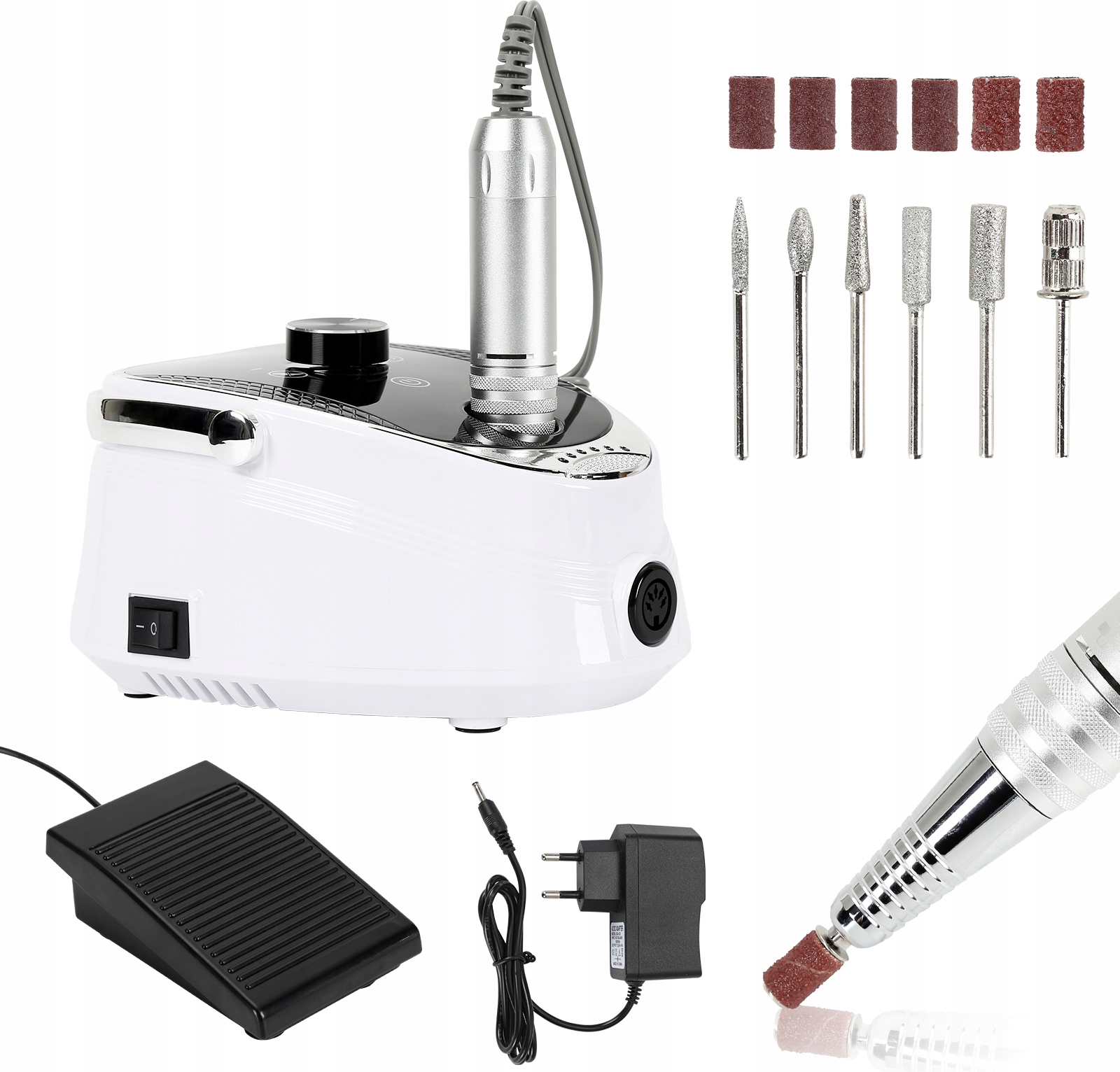 Bruska Na Nehty Manikúra Pedikúra Profesionální Sada Fréz Moc