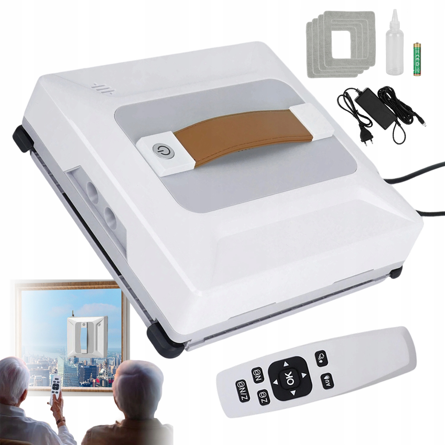 Robot Myjący Okna Automatyczny 6000PA Wodny Zbiornik 100ML Bezpieczny