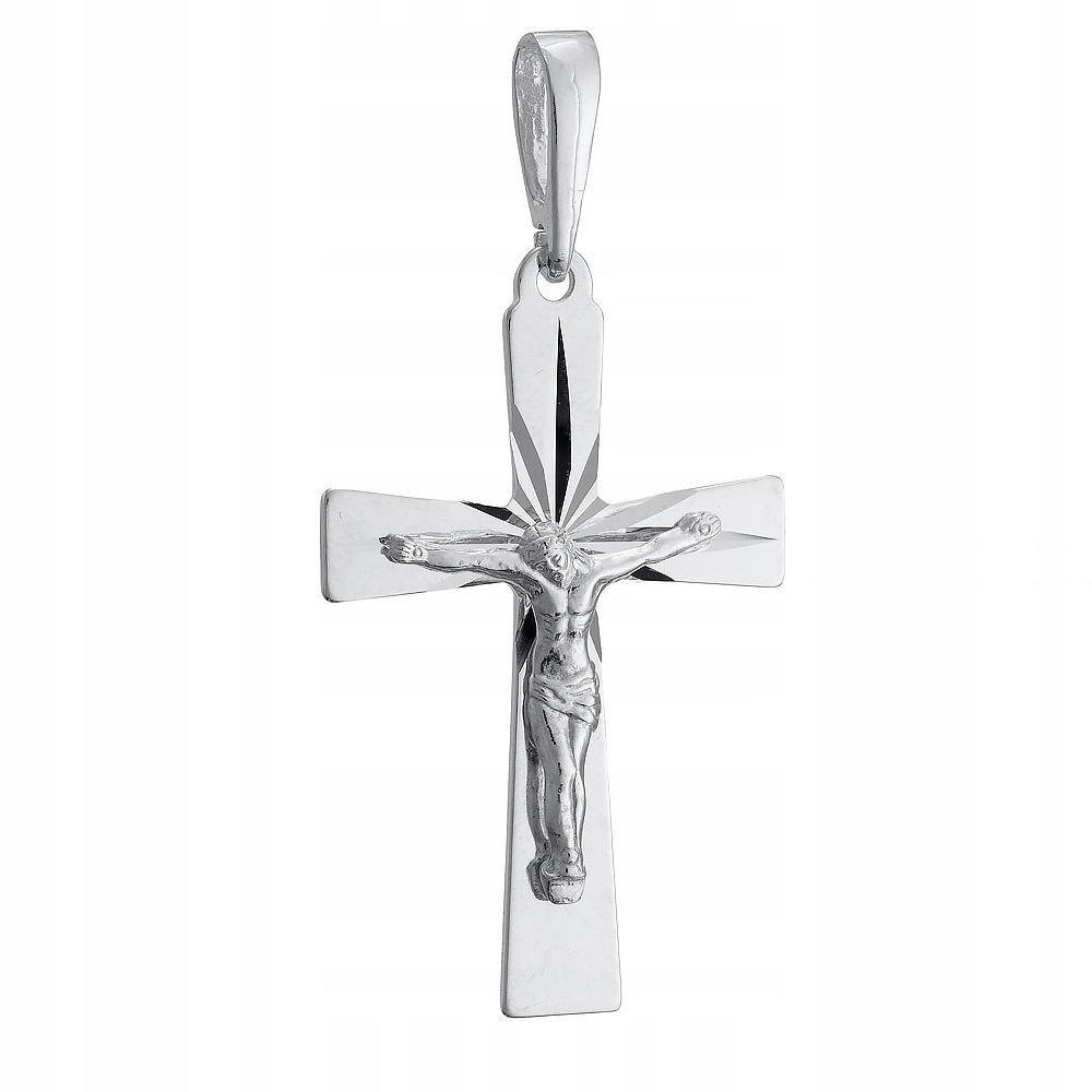 Kříž Stříbro O Ryzosti 925 Přívěsek s Ježíšem Kristem Na Krk Pěkný Drobný