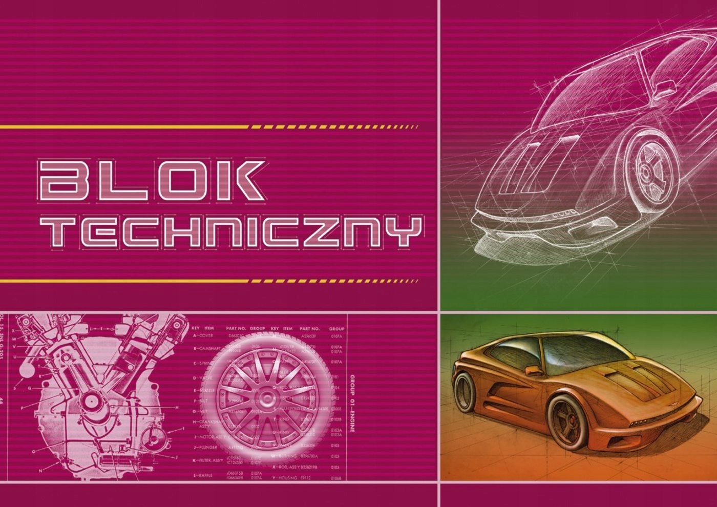

Blok techniczny A4 10k. biały Kreska