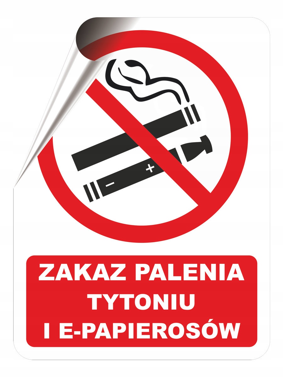 

Naklejka Zakaz Palenia papierosów i e-papierosów