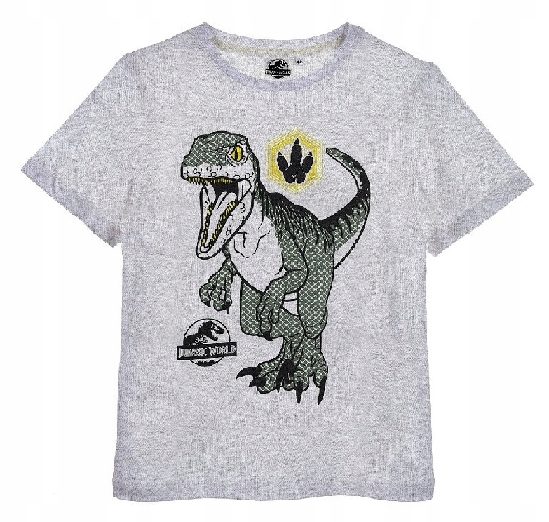 

Szary t-shirt chłopięcy Jurassic World 104