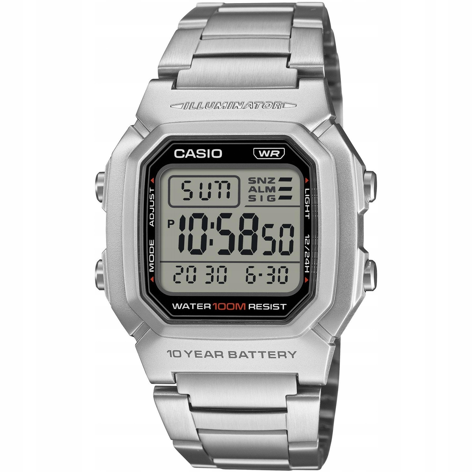 Pánské Hodinky Casio W-800HD-1AVEF stříbrný náramek