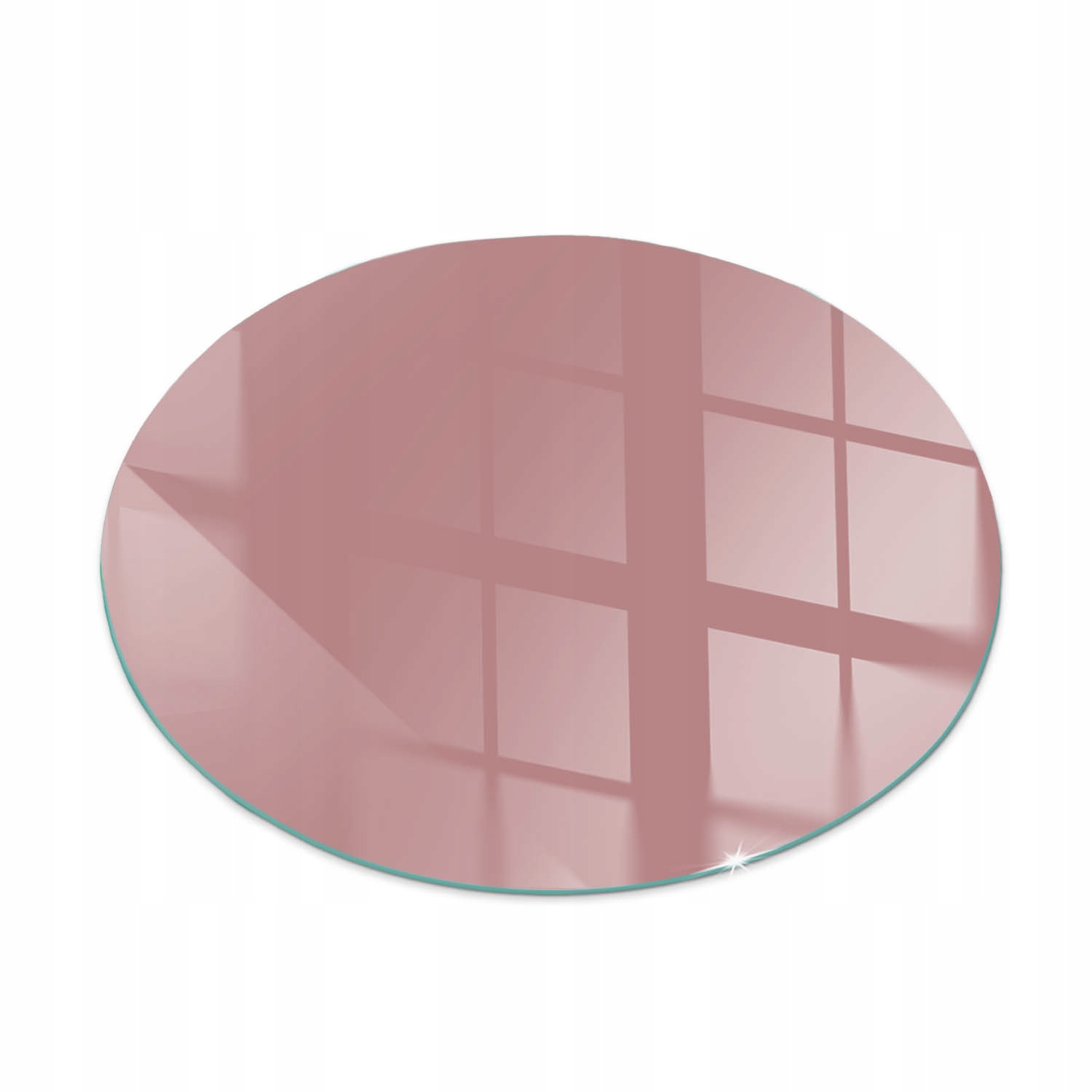 Sklenená žiaruvzdorná podložka pod krb s grafikou, priemer 70 cm, farba ružová