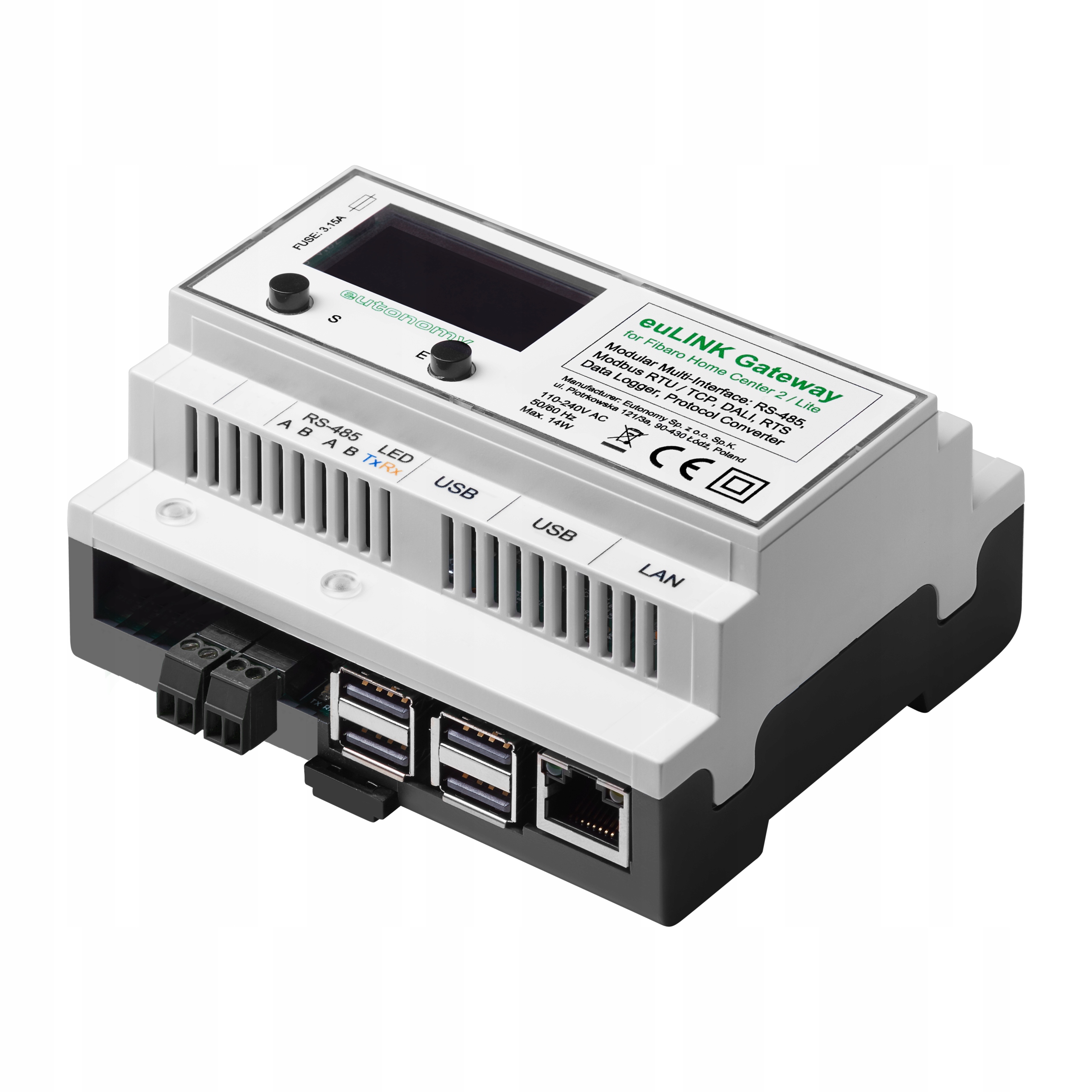 Bramka euLINK Lite Fibaro DALI, MODBUS RTU TCP,RTS Marka Eutonomy