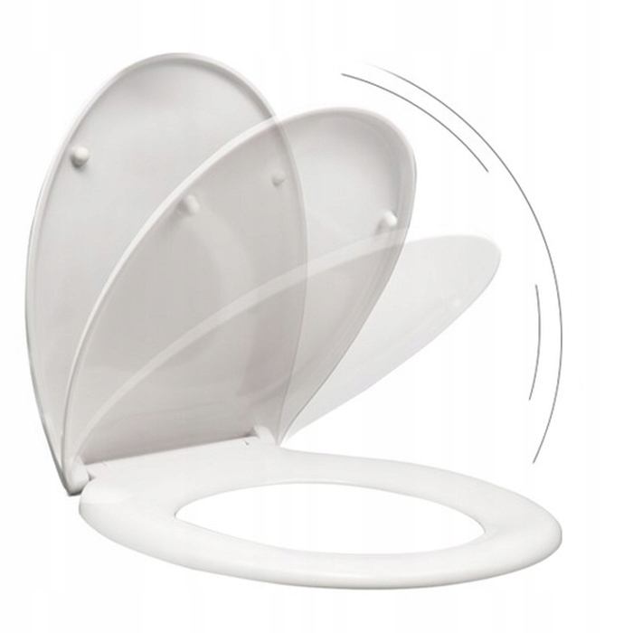 TWARDA DESKA WC SEDESOWA WOLNOOPADAJĄCA DO TOALETY UNIWERSALNA BIAŁA Długość 45 cm