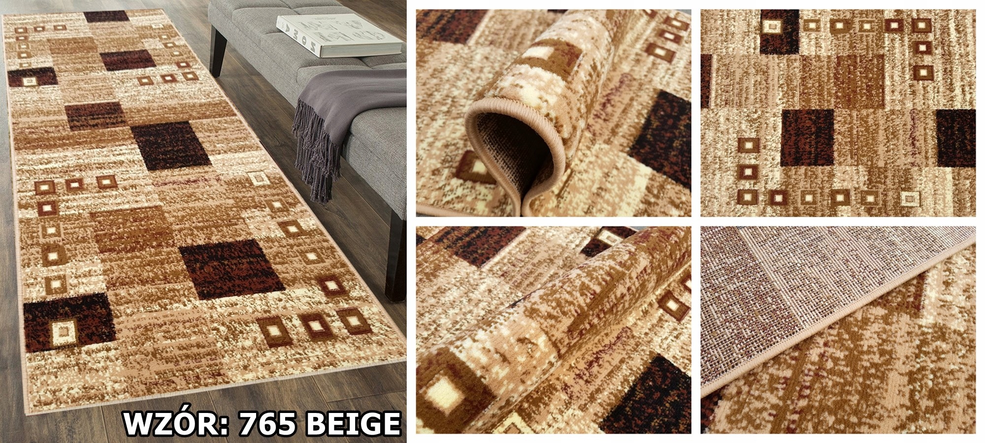 CHODNIKI NA METRY OBSZYTE MIĘKKIE SZER. 120CM NOWOCZESNE RÓŻNE MODNE WZORY Grubość 10 mm