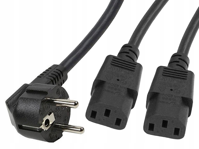 

Kabel zasilający rozgał. Y 230V SCHUKO-2xC13 1.7m