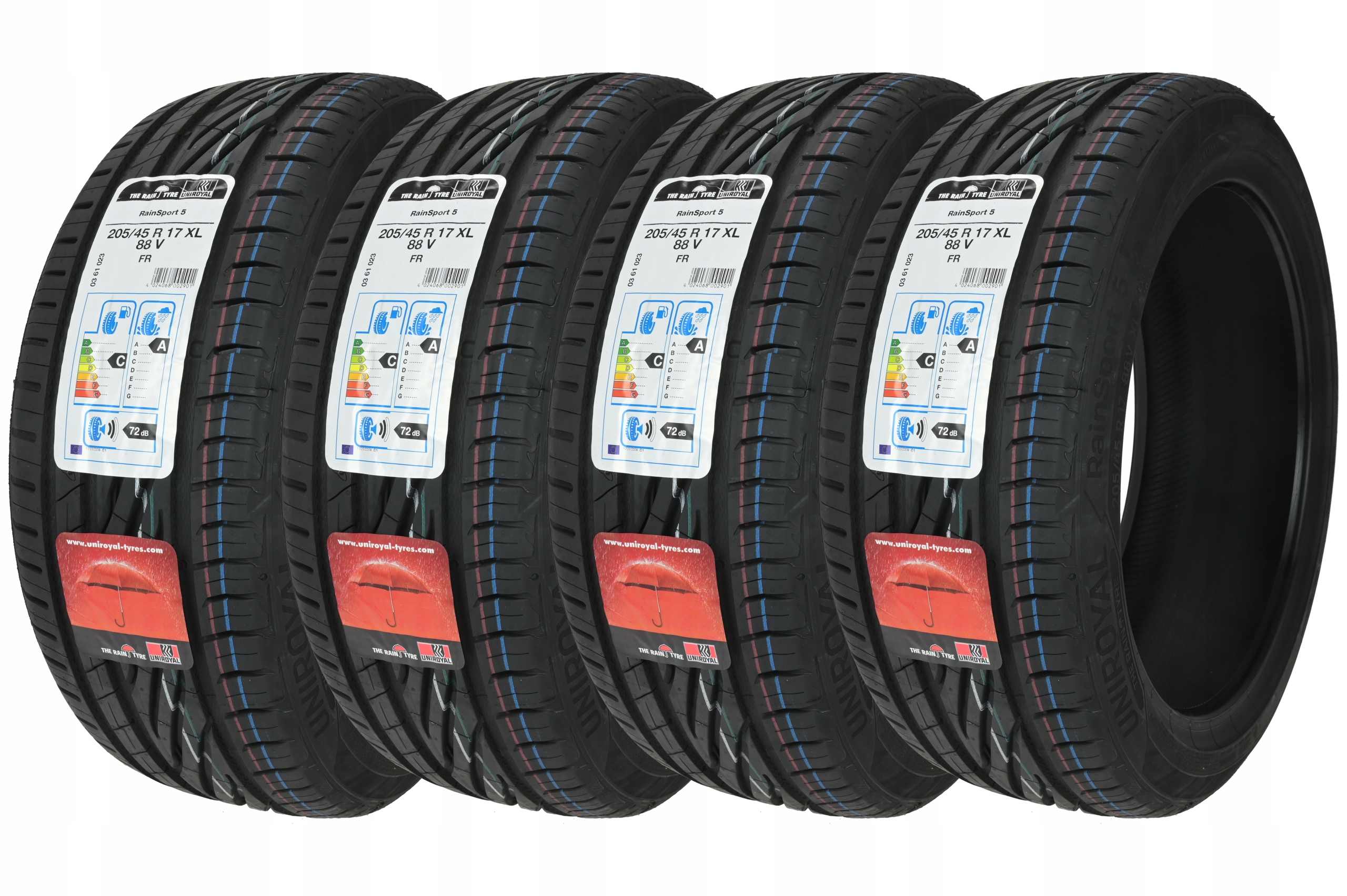 

4 x 205/45R17 XL 88V Fr RainSport 5 Uniroyal Lato