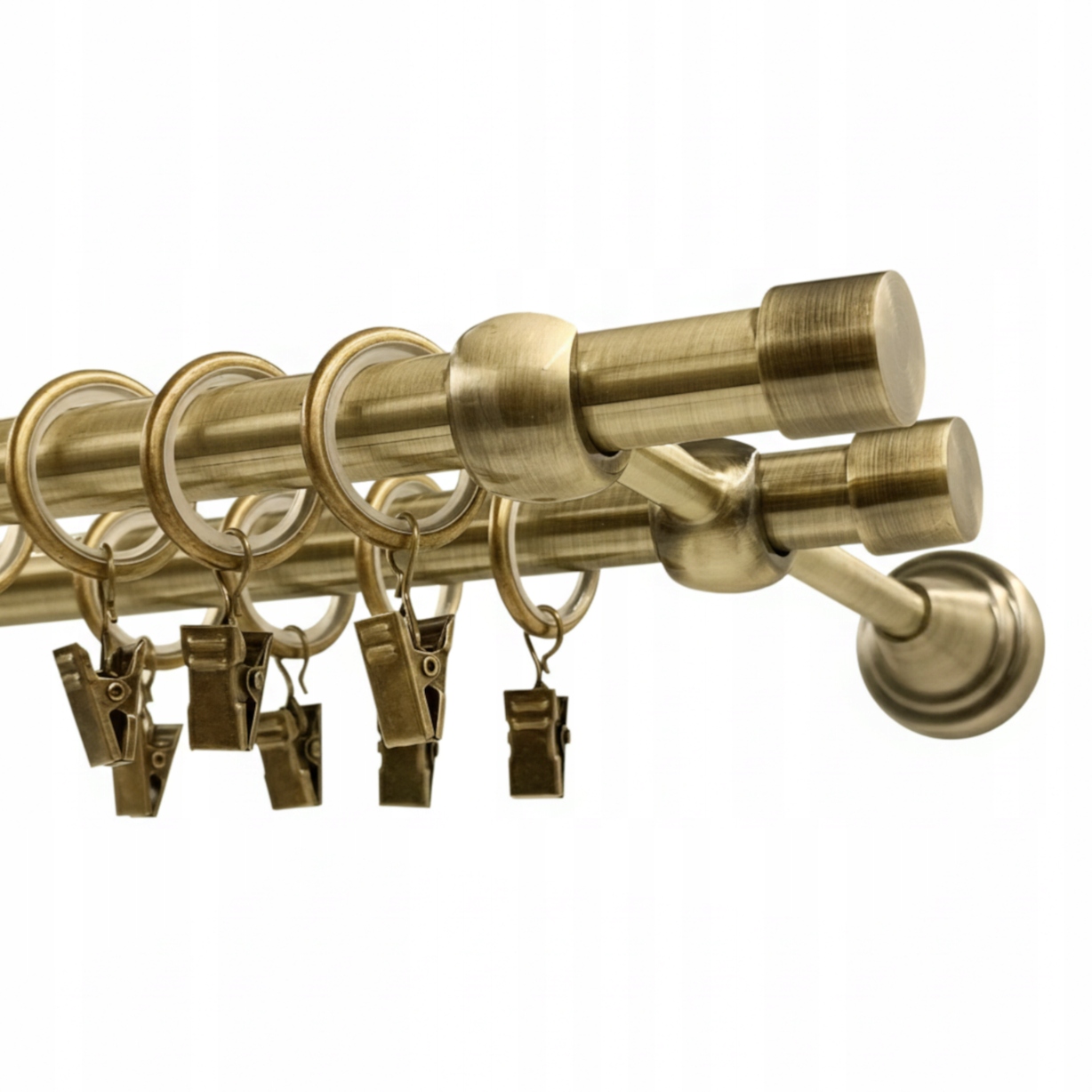 Garnýž Dvojitá Kovový 16 mm Zlatý Antik 360 cm