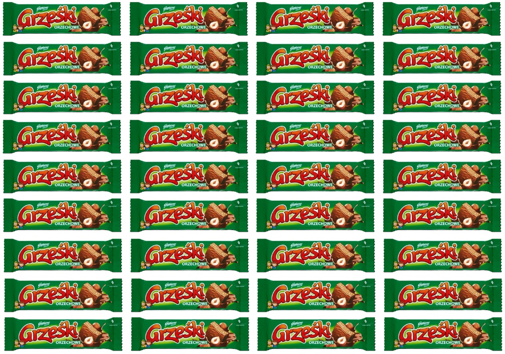 Levně 36x 36g Goplana Grześki Oplatka krémová ořechová v čokoládě Karton