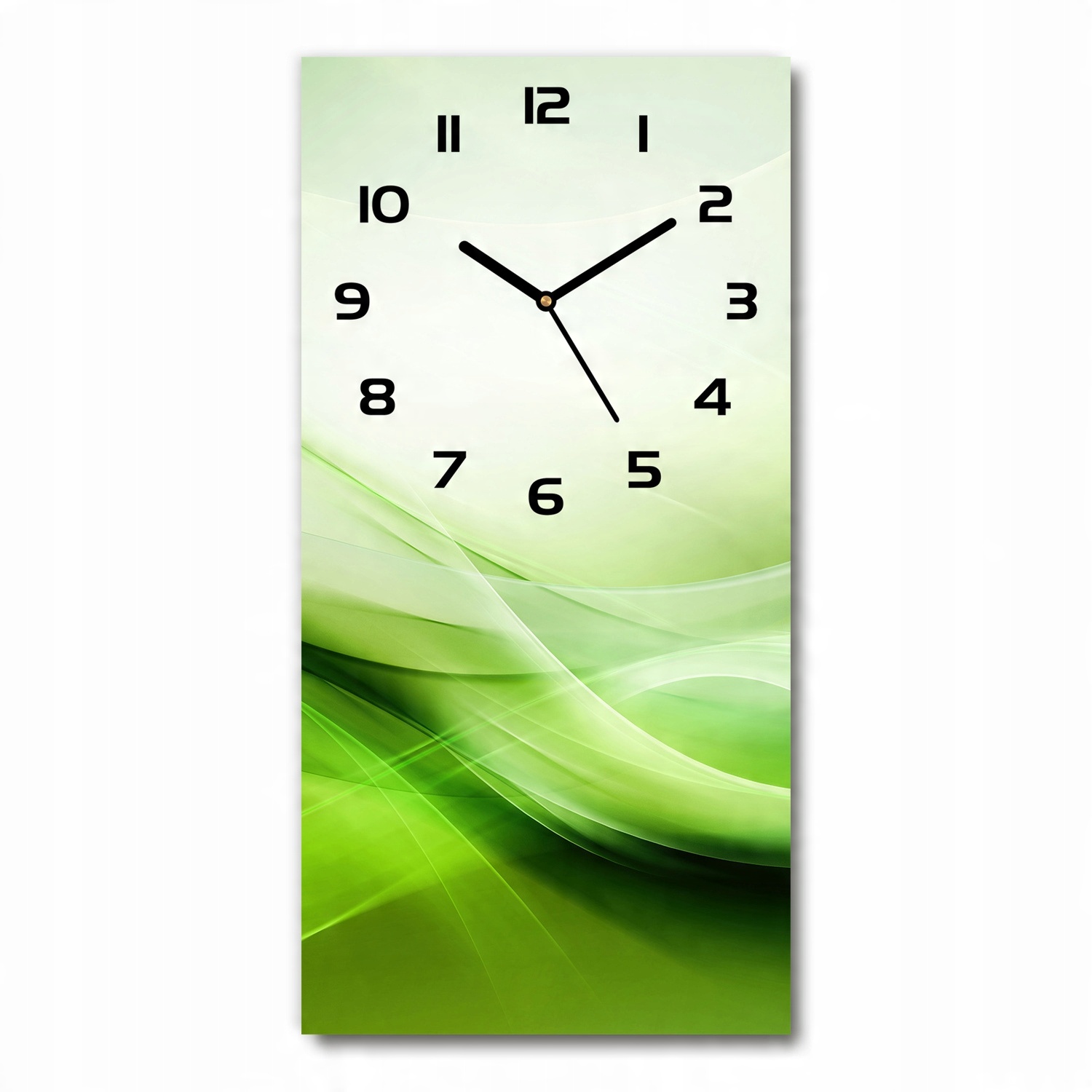 

Zegar ścienny cichy Zielone fale tło 30x60 pionowy