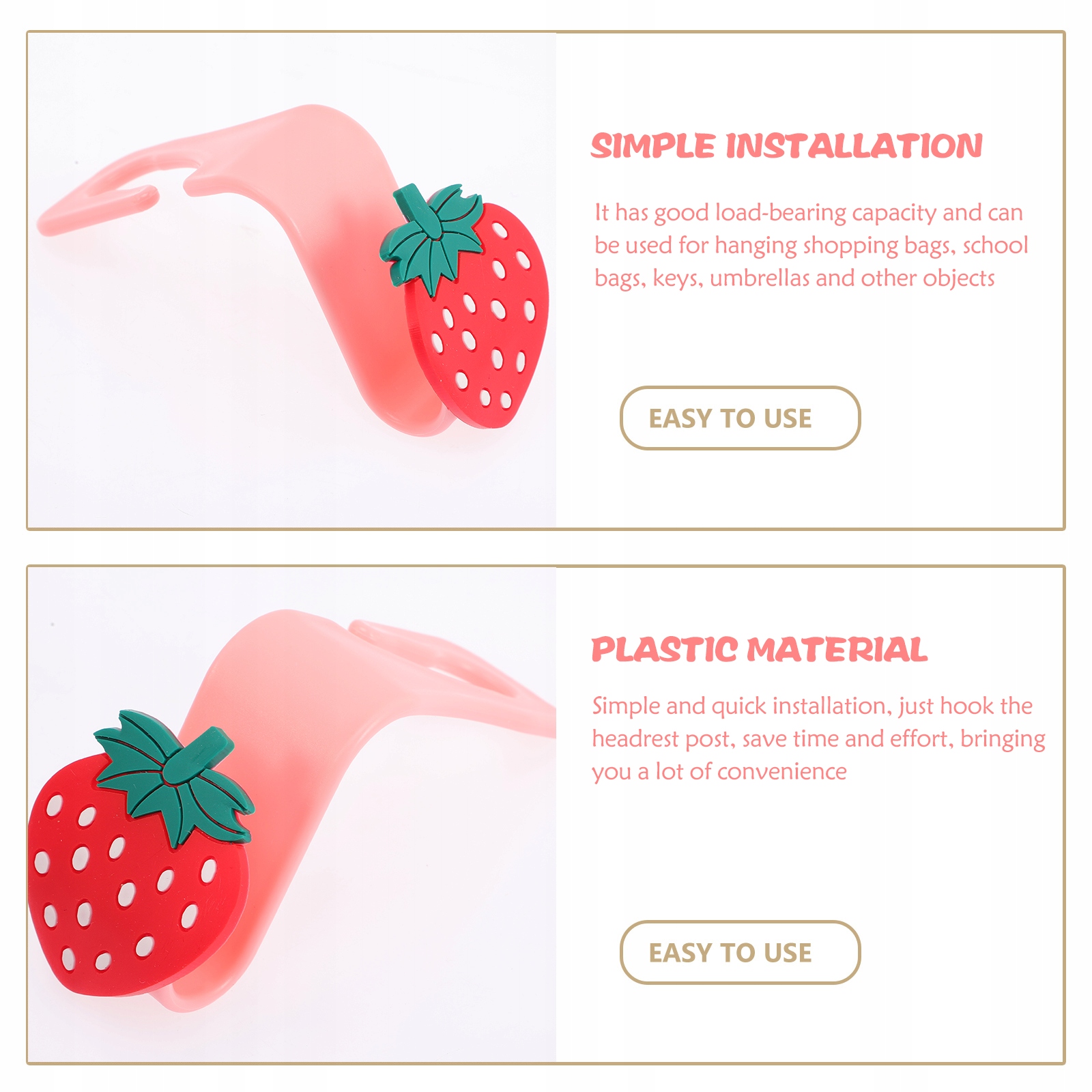 Plastikowy hak na zagłówek Wieszak na torbę Marka bez marki