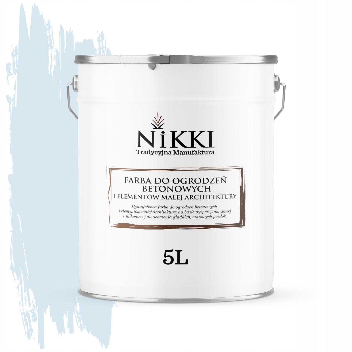 Farba Na Maľovanie Plotov 5 L Betónových Kvetináčov Biela Modrá F111