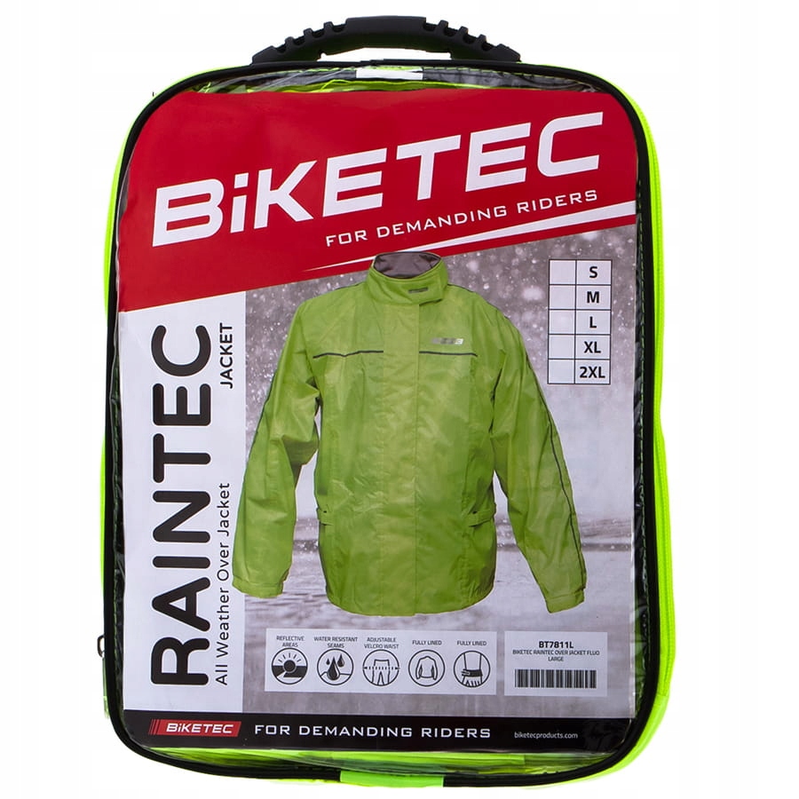 Kurtka przeciwdeszczowa na motor żółty fluo M Rozmiar M