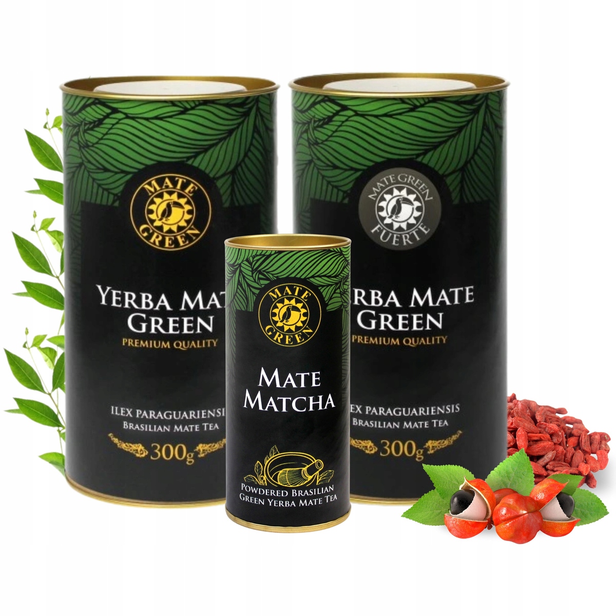 Levně Sada Premium Yerba Mate Green Fuerte Despalada 2x300g MateMatcha 30g