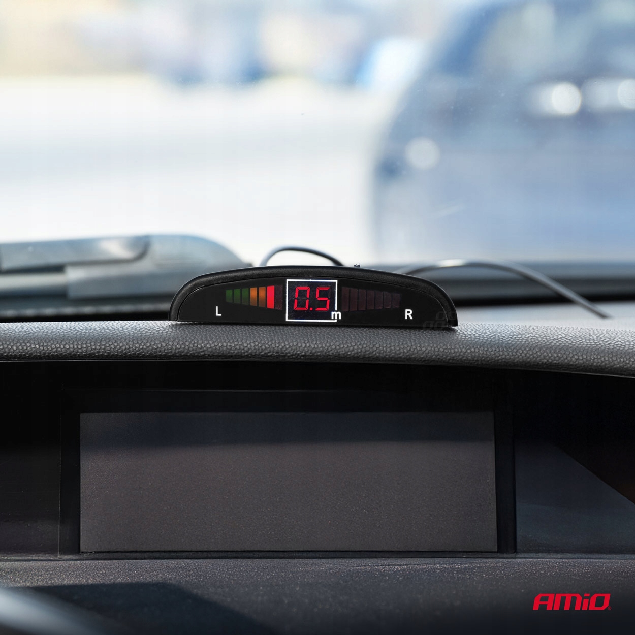 CZUJNIKI PARKOWANIA COFANIA LED LCD SREBRNE 4 SZT Marka Amio