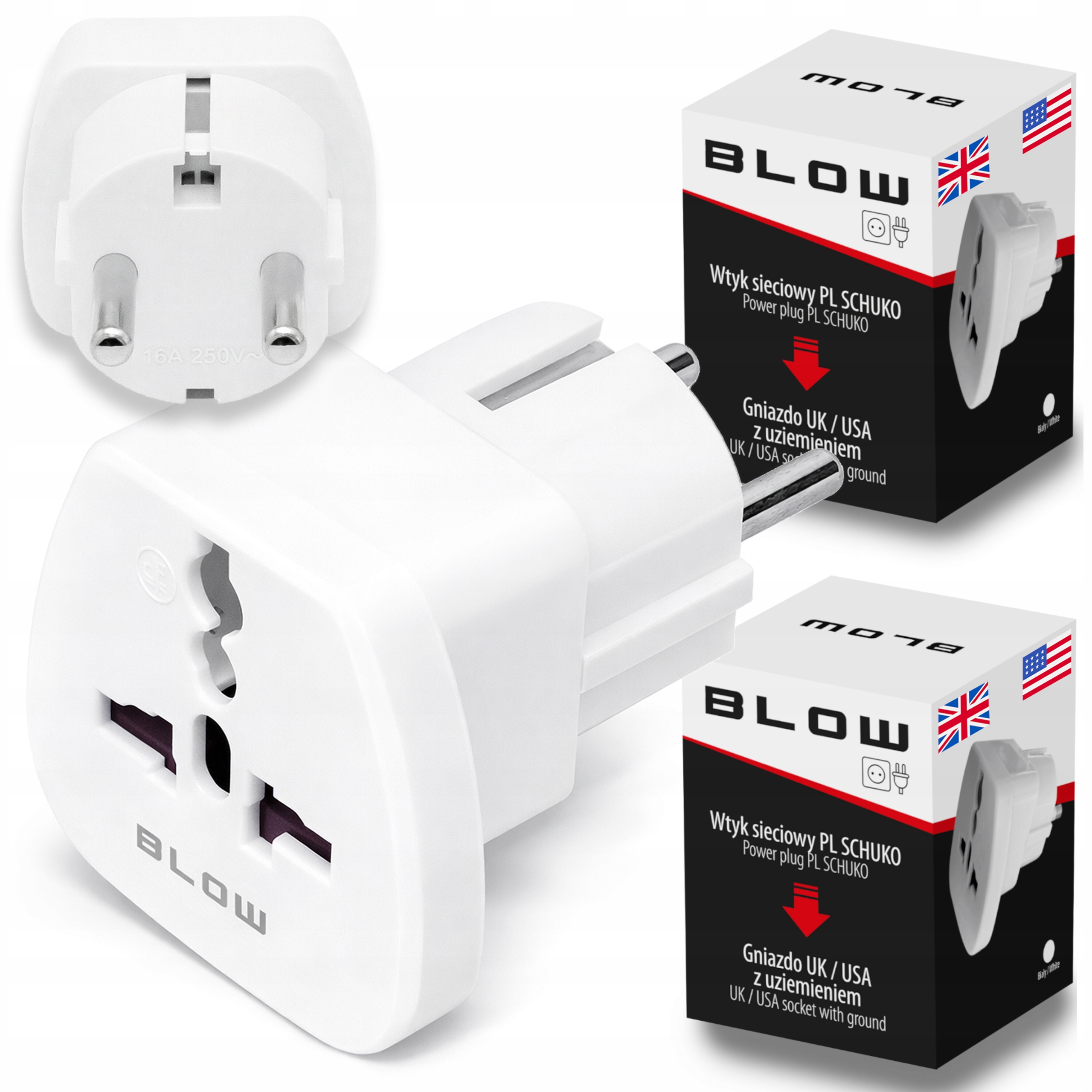 Przejściówka Podróżna Adapter Wtyczka Gniazdka Angielska Uk Usa Na Eu Pl