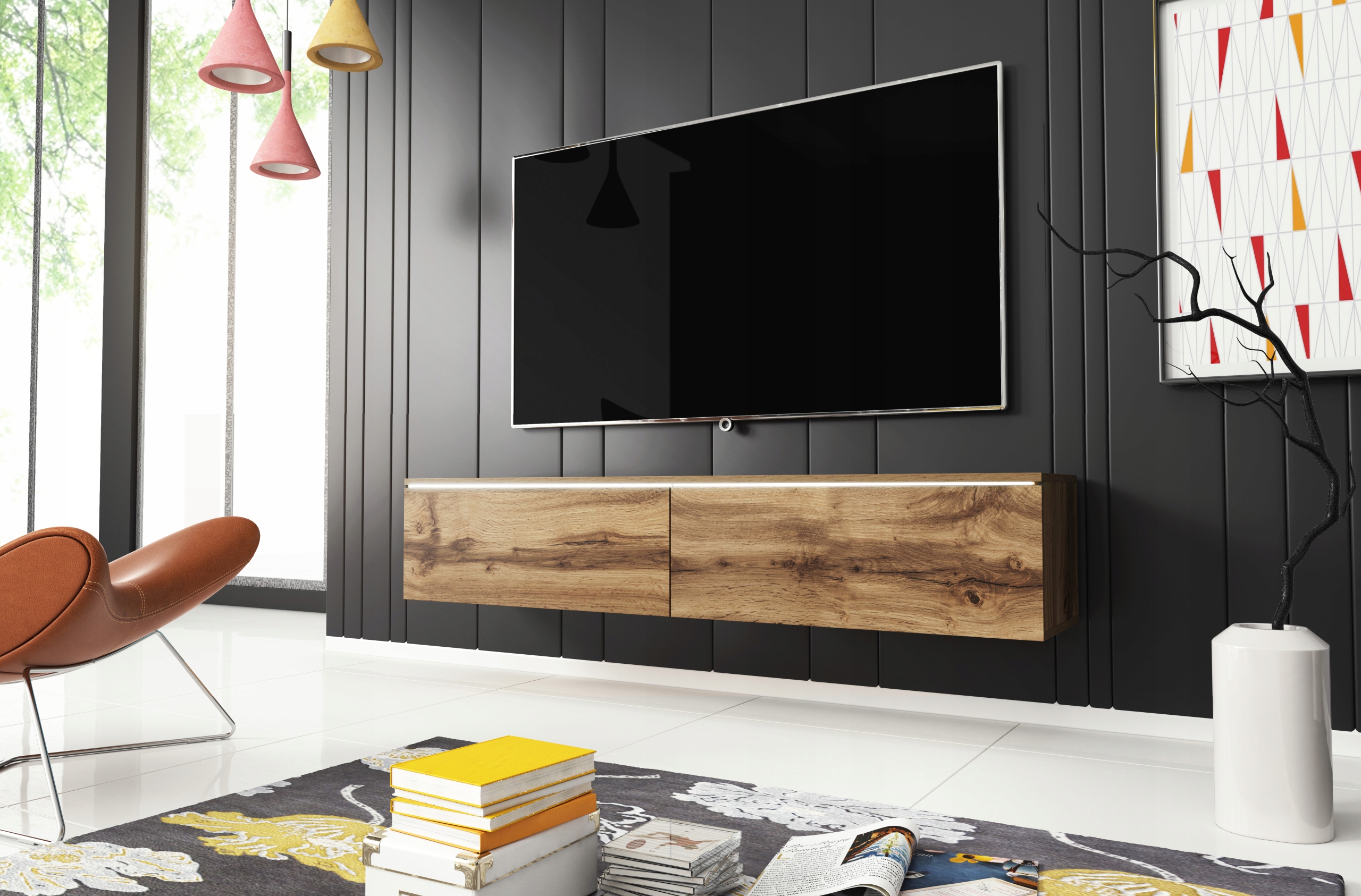 Szafka RTV Lowboard D 140cm DĄB WOTAN
