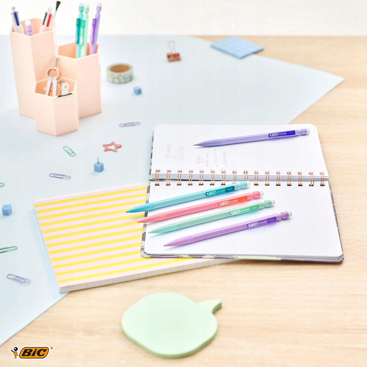 5X OŁÓWEK AUTOMATYCZNY BIC MATIC PASTEL Z GUMKĄ B. WYTRZYMAŁY, MIX kolorów Marka BIC