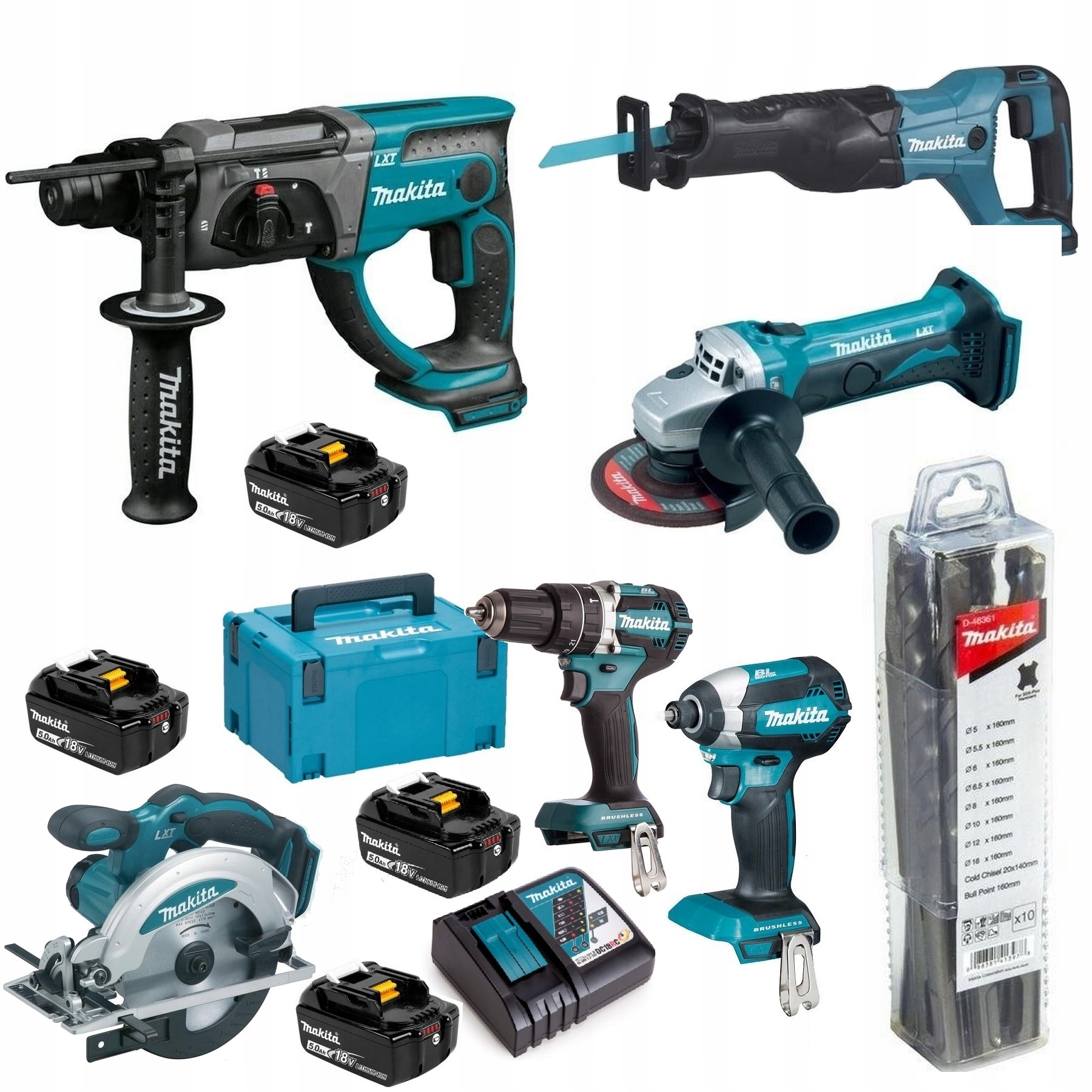 Makita Zestaw Narzędzi Combo 6SZT 18V 4x5Ah