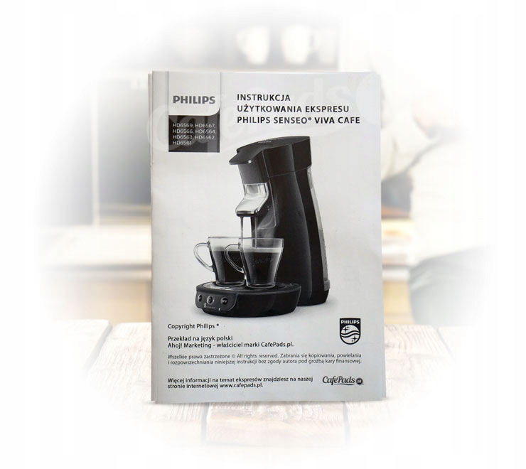

Instrukcja po polsku do Philips Senseo Viva Cafe