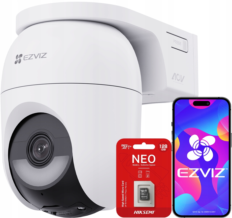 WiFi otočná kamera CB8 Lite 4MPx Externá AoV Ezviz microSD karta 128Gb