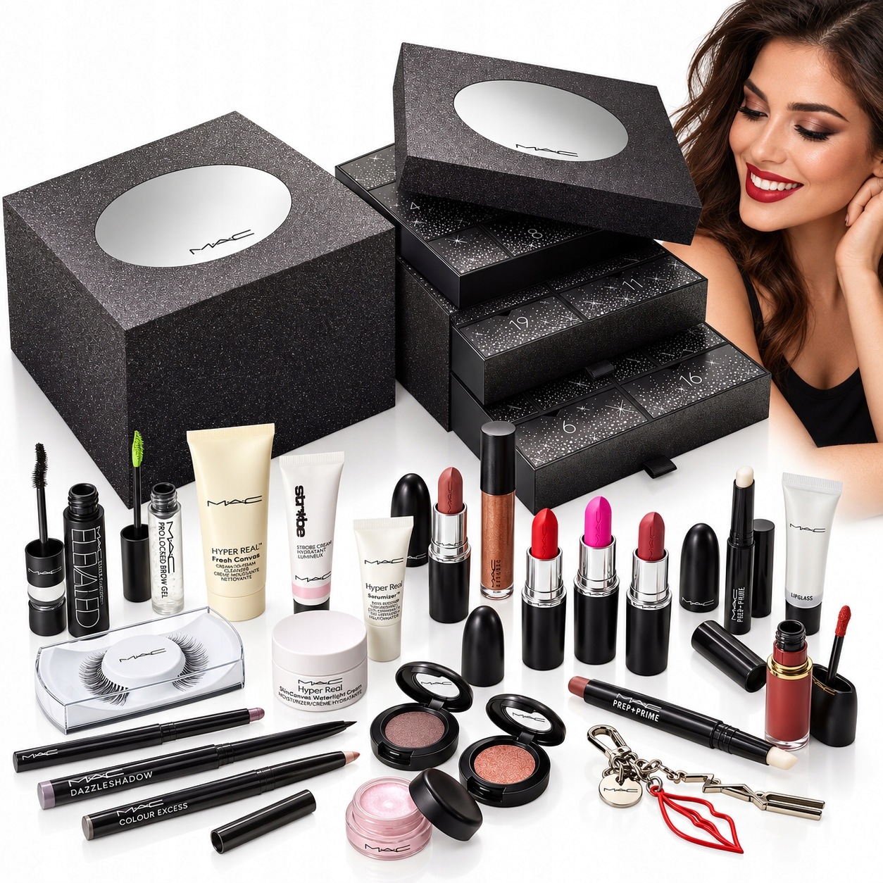 Kalendarz Adwentowy Mac Cosmetics 24 Kosmetyków Makijaż Dla Kobiet