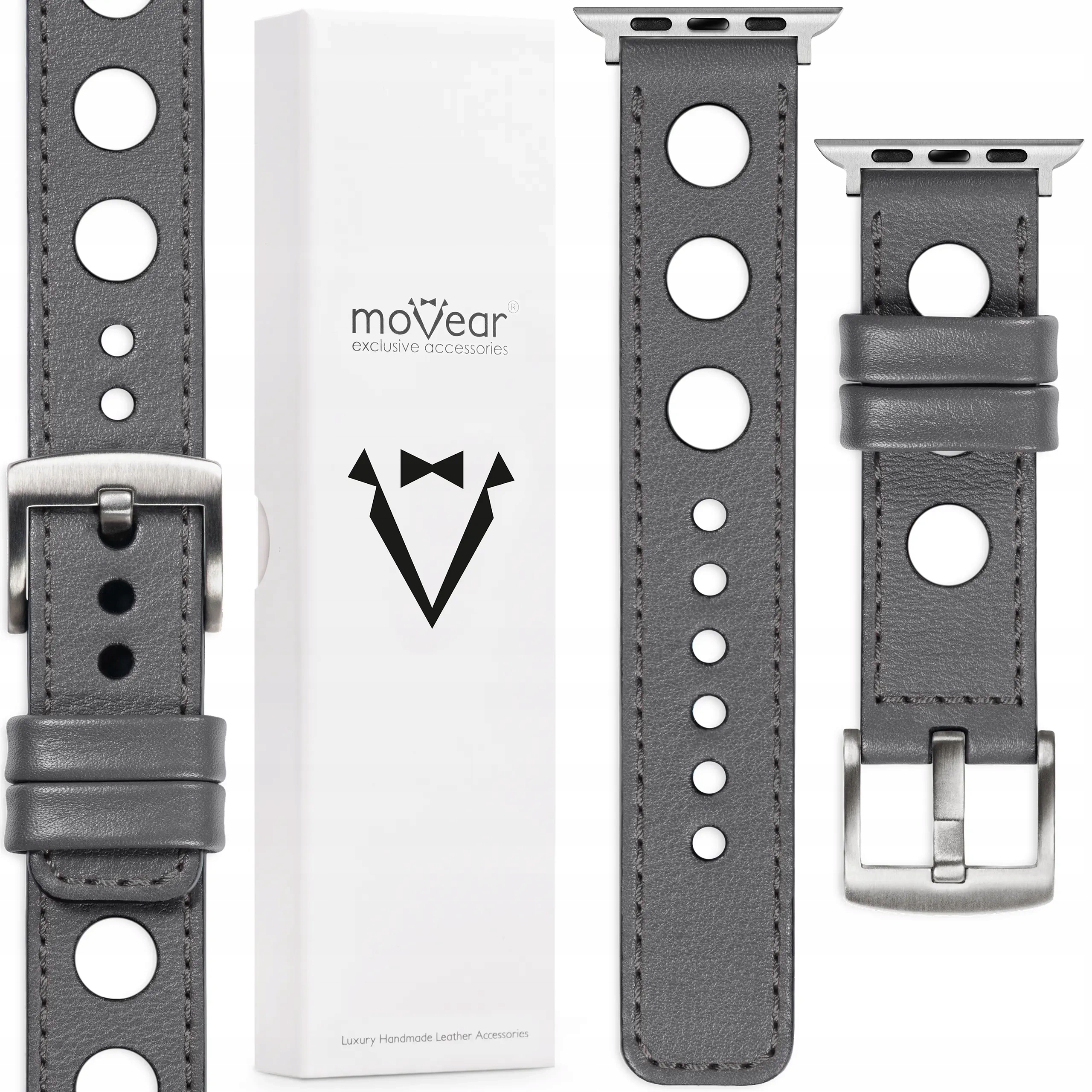 Kožený řemínek pro Apple Watch 10 9 8 7 6 5 Se 46-44 mm Ultra 22 mm Movear