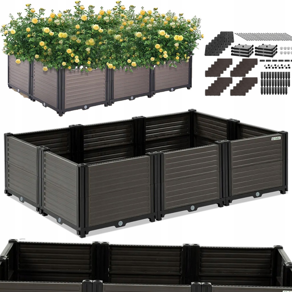 Zeleninový Záhon Pěstební truhlík 123 x 82 cm Cultivo Balkon Zelenina Květiny