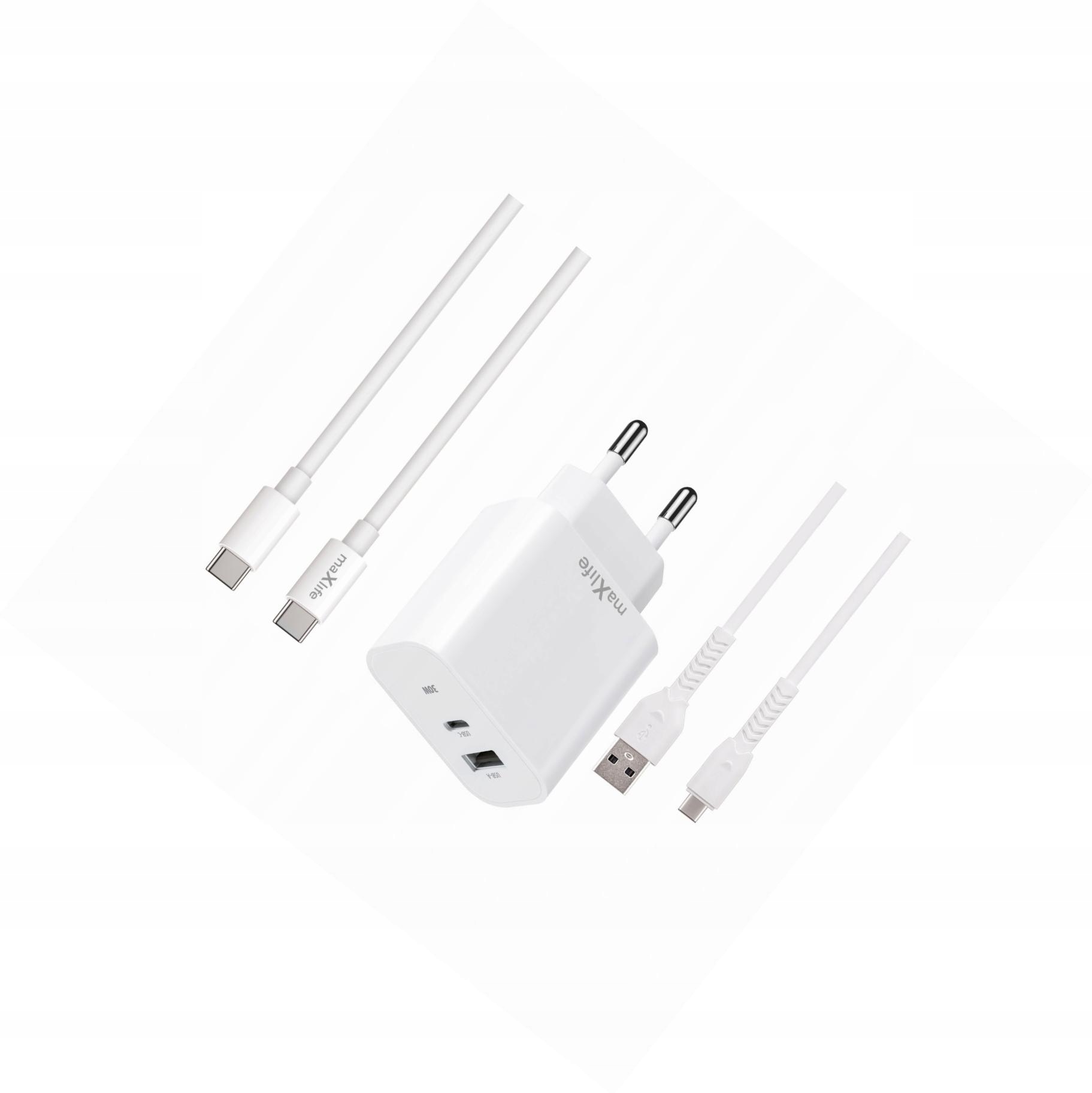 Szybka ładowarka 30W 2 wejścia z dwoma kablami Usb-c do Samsung S24 Fe