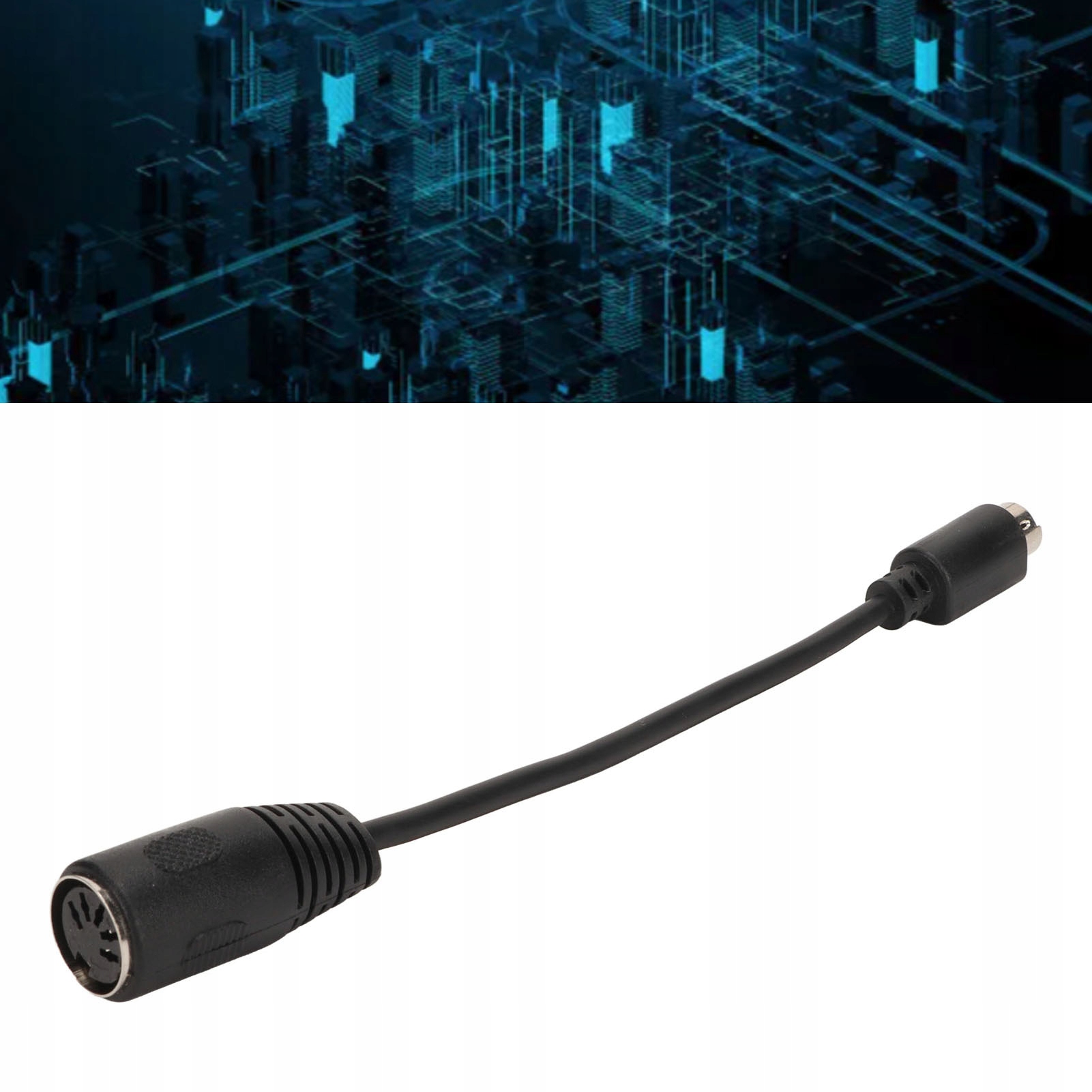 Kabel Transferowy Klawiatury i Myszy 15cm MIDI 6-pin Męski na DIN 5-pin Żeński