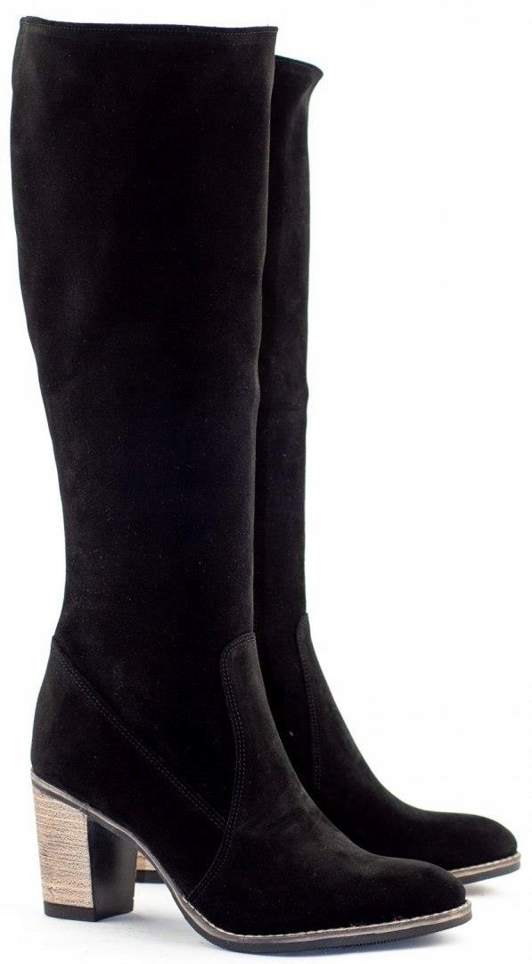 OCIEPLANE KOZAKI NA OBCASIE SKÓRA POLSKI CZARNY 40 Rodzaj obcasa słupek