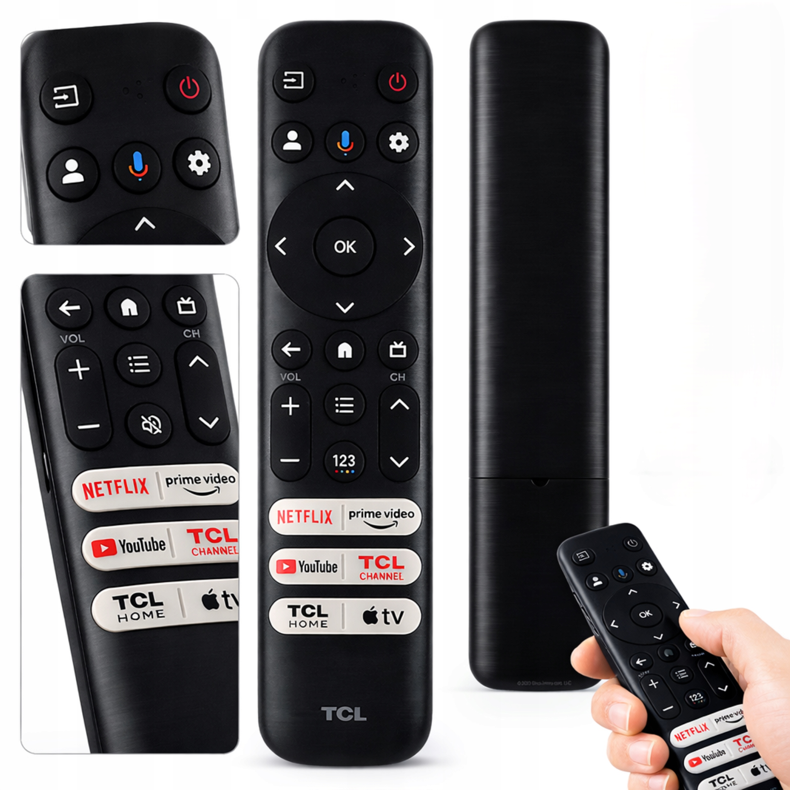 Pilot zastępczy RC813 do TV TCL Android Google UHD QLED bez głosu