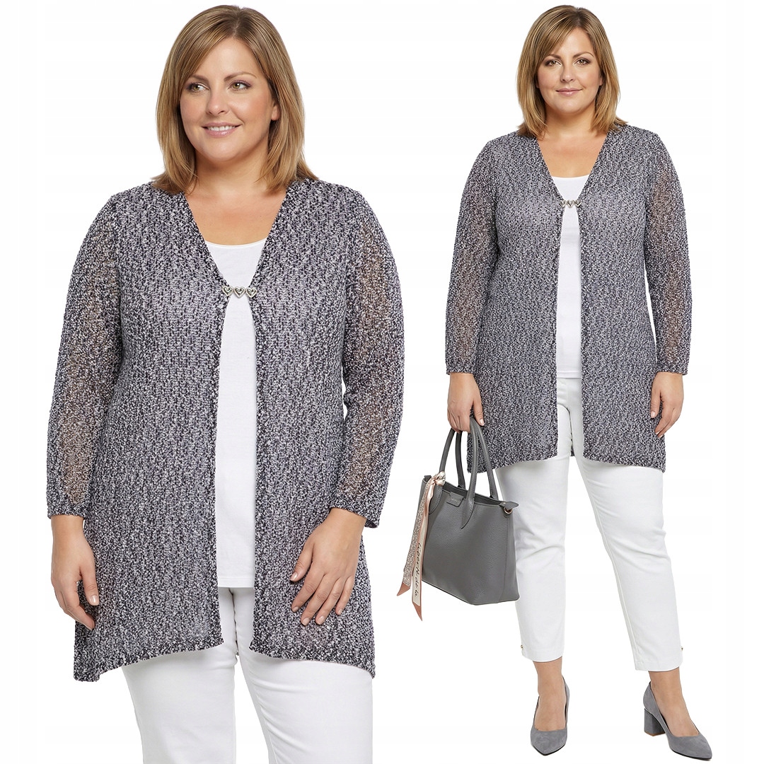 Modro-bílá ažurová přikrývka plus size velikost 52/54