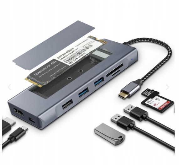 

Adapter 8w1 Hub Usb-c Hdmi 4K Air Dysk Macbook Pro