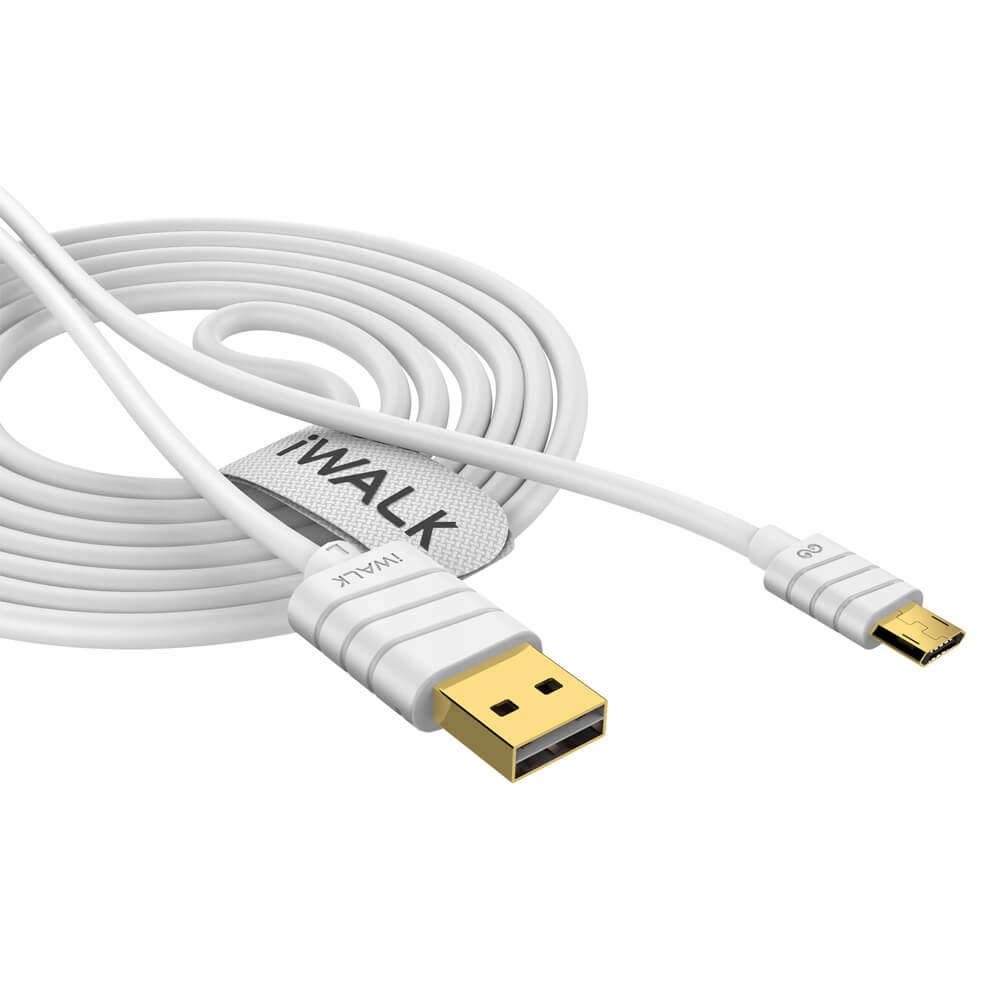 Kabel iWALK Twister MD | USB-A - Micro USB 1m Kolor biały