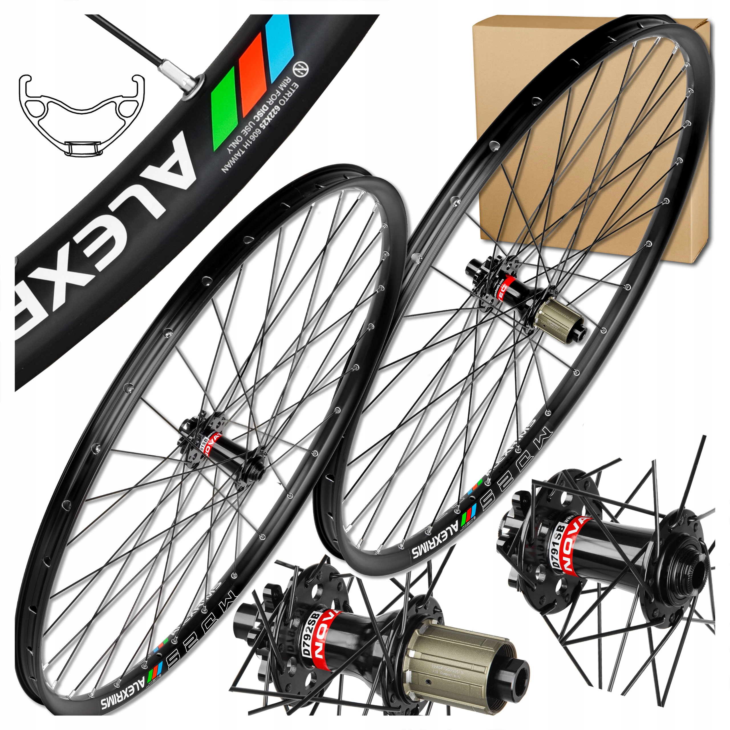 Kola Na Kolo Alexrims MD25 29'' 622x25 Novatec Pevná Osa Kotouče Tubeless