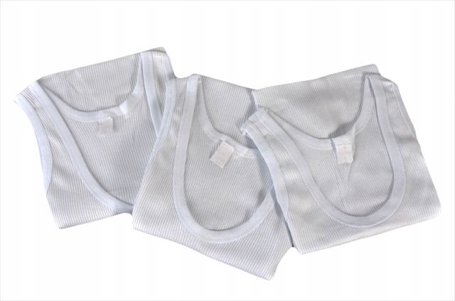 PODKOSZULKA MĘSKA 100% BAWEŁNIANA W PRĄŻEK XL Rękaw na ramiączkach