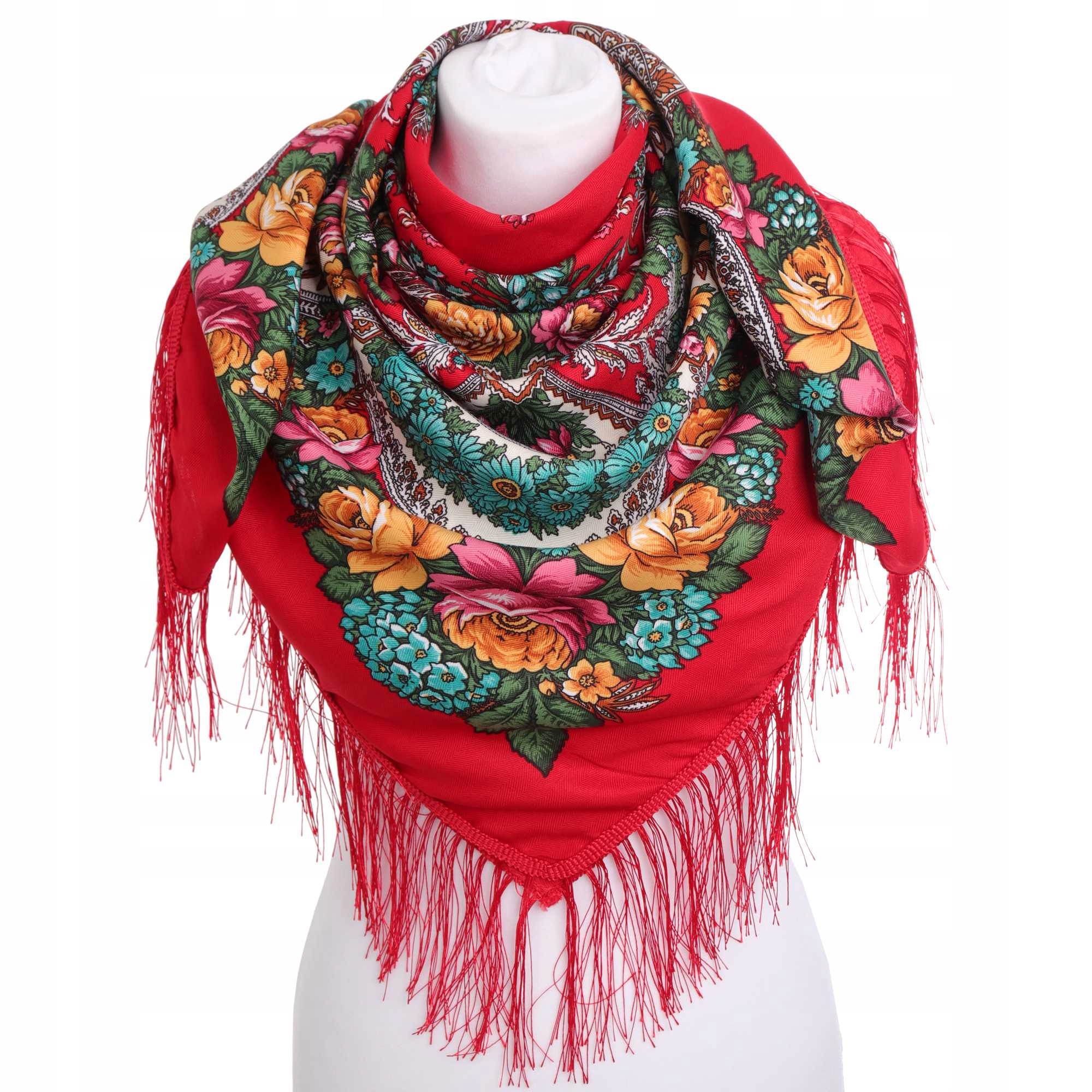 Chusta damska ludowa góralska Folkowa Etno szal Marka Moramo