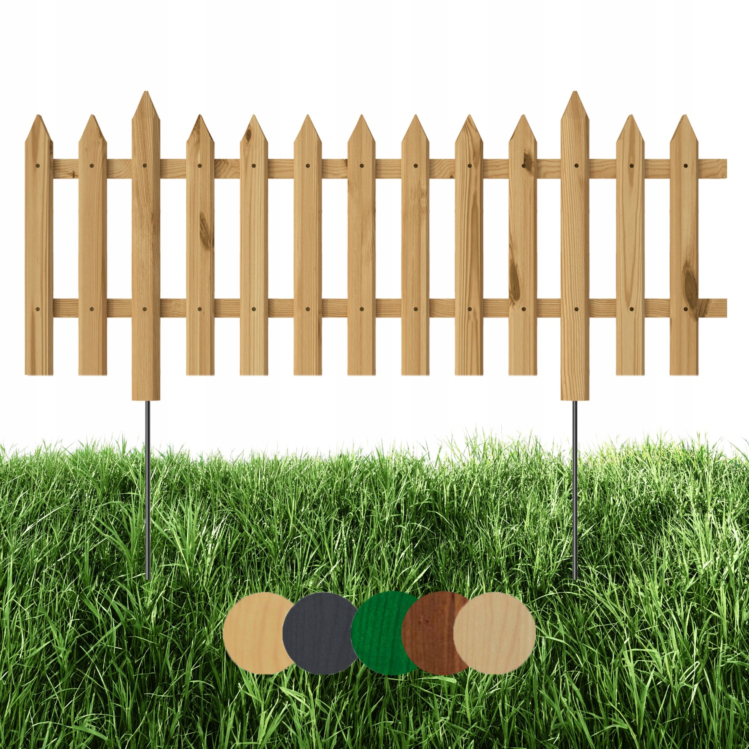 Dřevěný zahradní plot, záhonový, 100 x 40 cm, neimpregnovaný