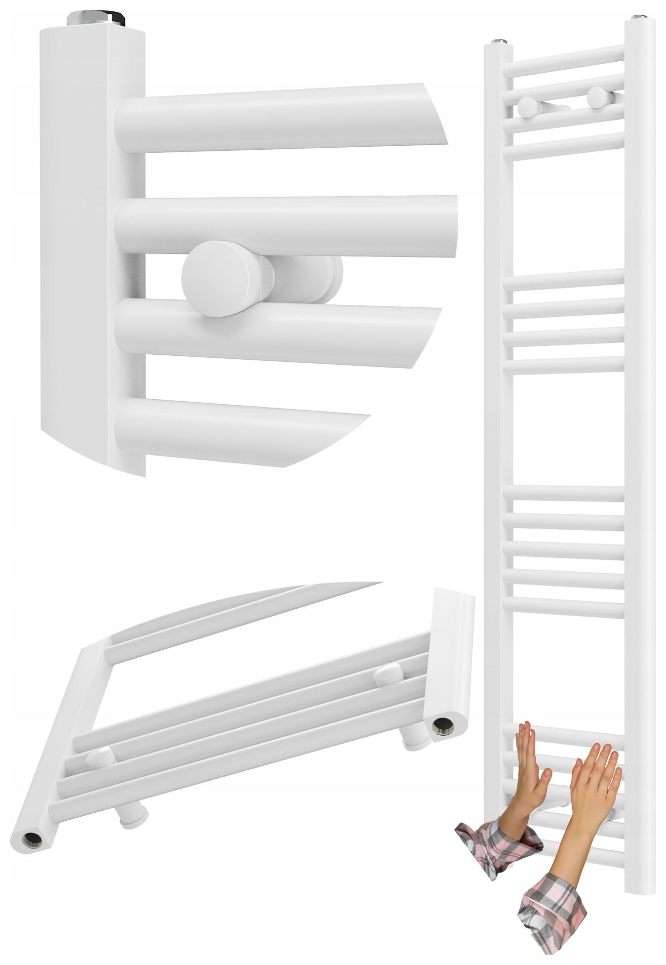 Biely Kúpeľňový Radiátor Rebríkový 30x120 cm, Otočný O 180° Breno