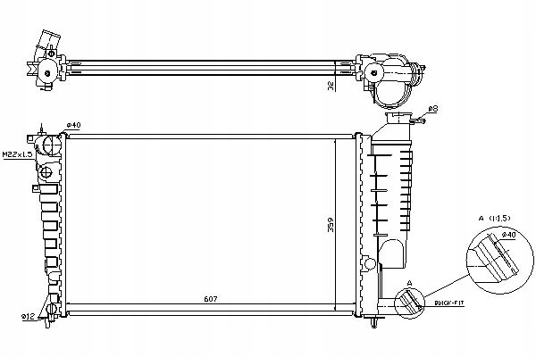 NISSENS CHŁODNICA SILNIKA (Z ELEMENTAMI MONTAŻOWYM