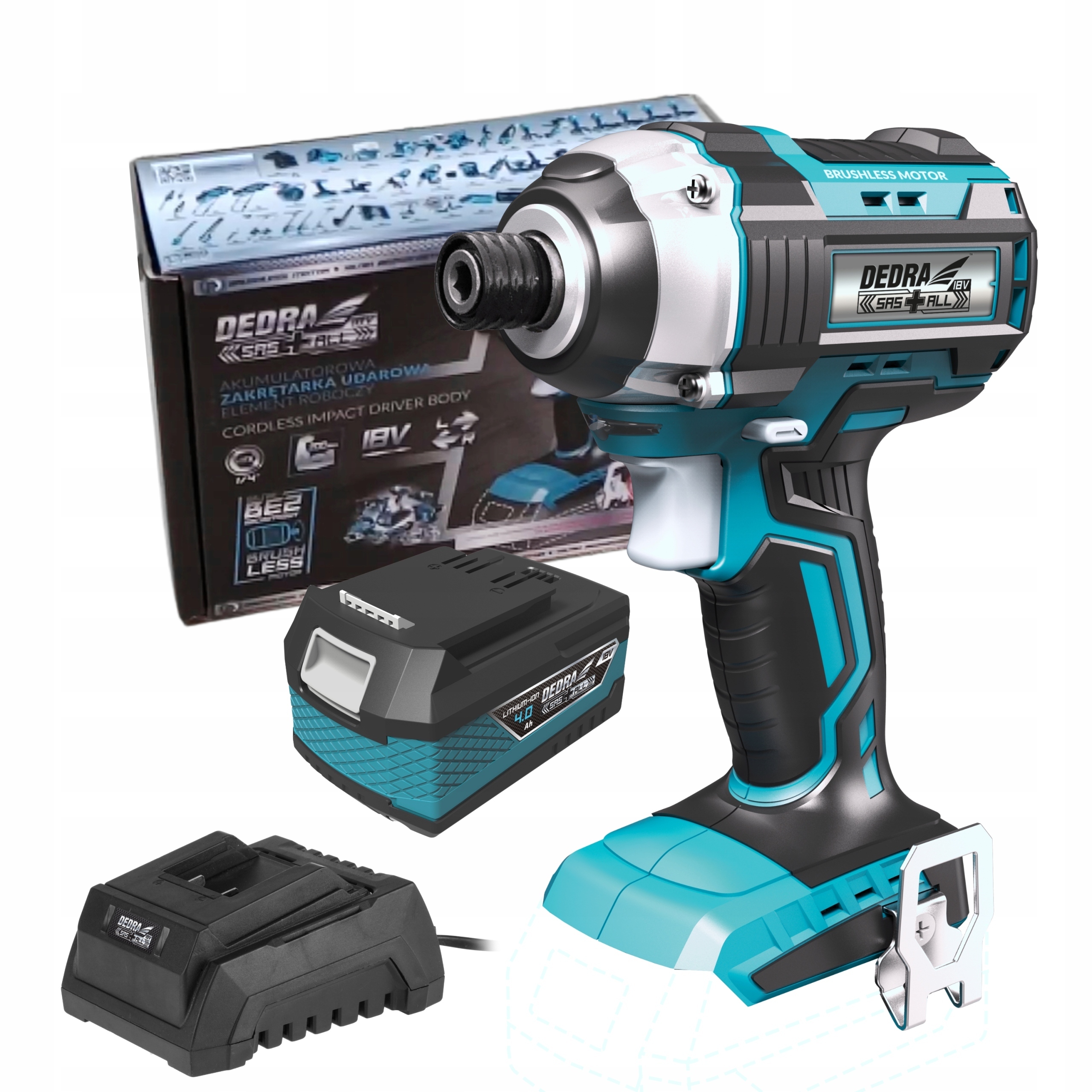 BEZSZCZOTKOWA ZAKRĘTARKA UDAROWA 18V DEDRA + 5Ah