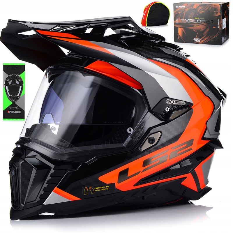 Motocyklová Prilba LS2 MX701 Explorer Carbon Trick Pinlock Blenda 22.06