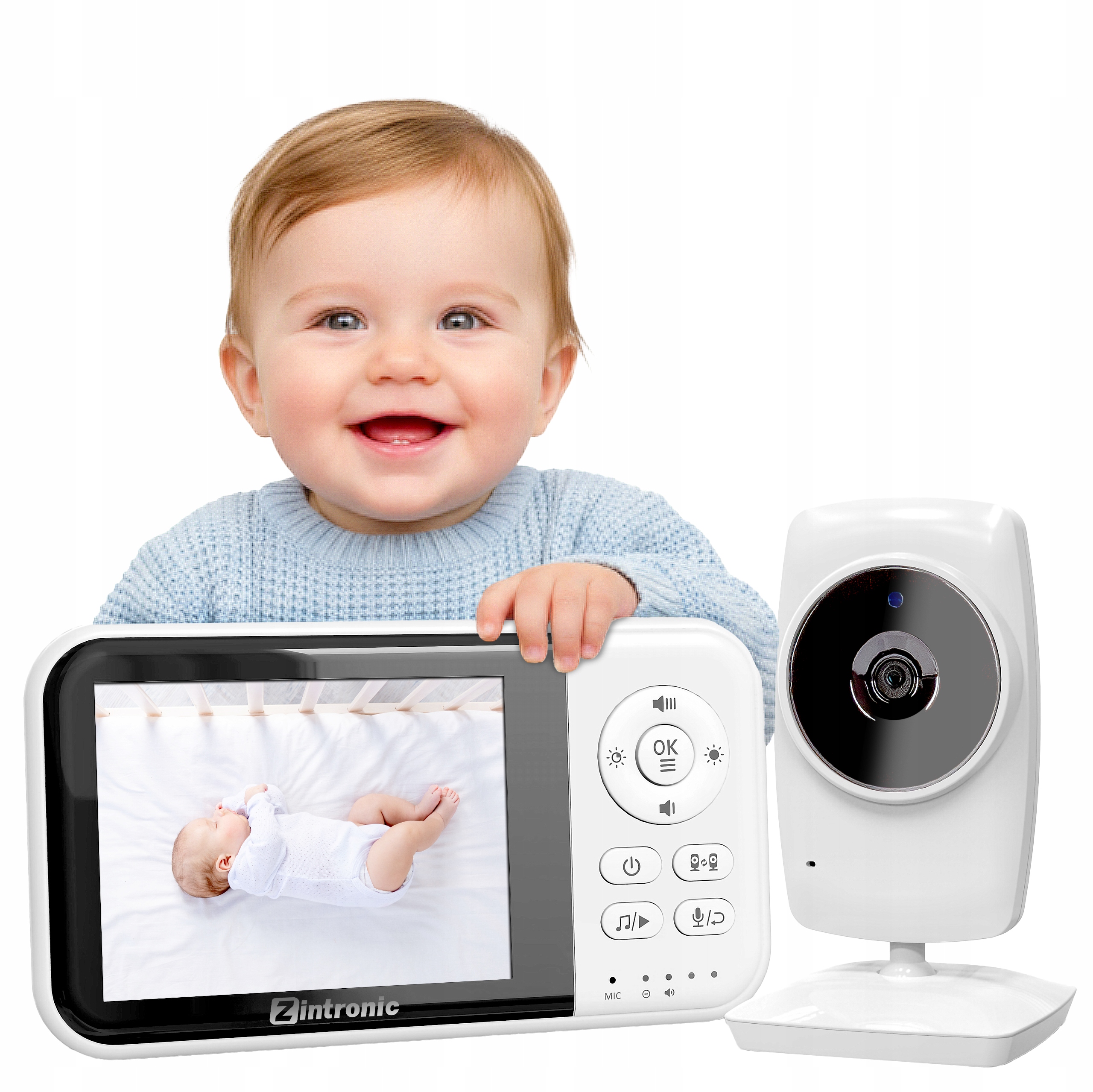 Elektroniczna Niania Baby Monitor 3.2" Kamera Ekran Podgląd na Żywo
