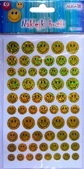 

Emotki buźki naklejki holograficzne żółte NKB-5305